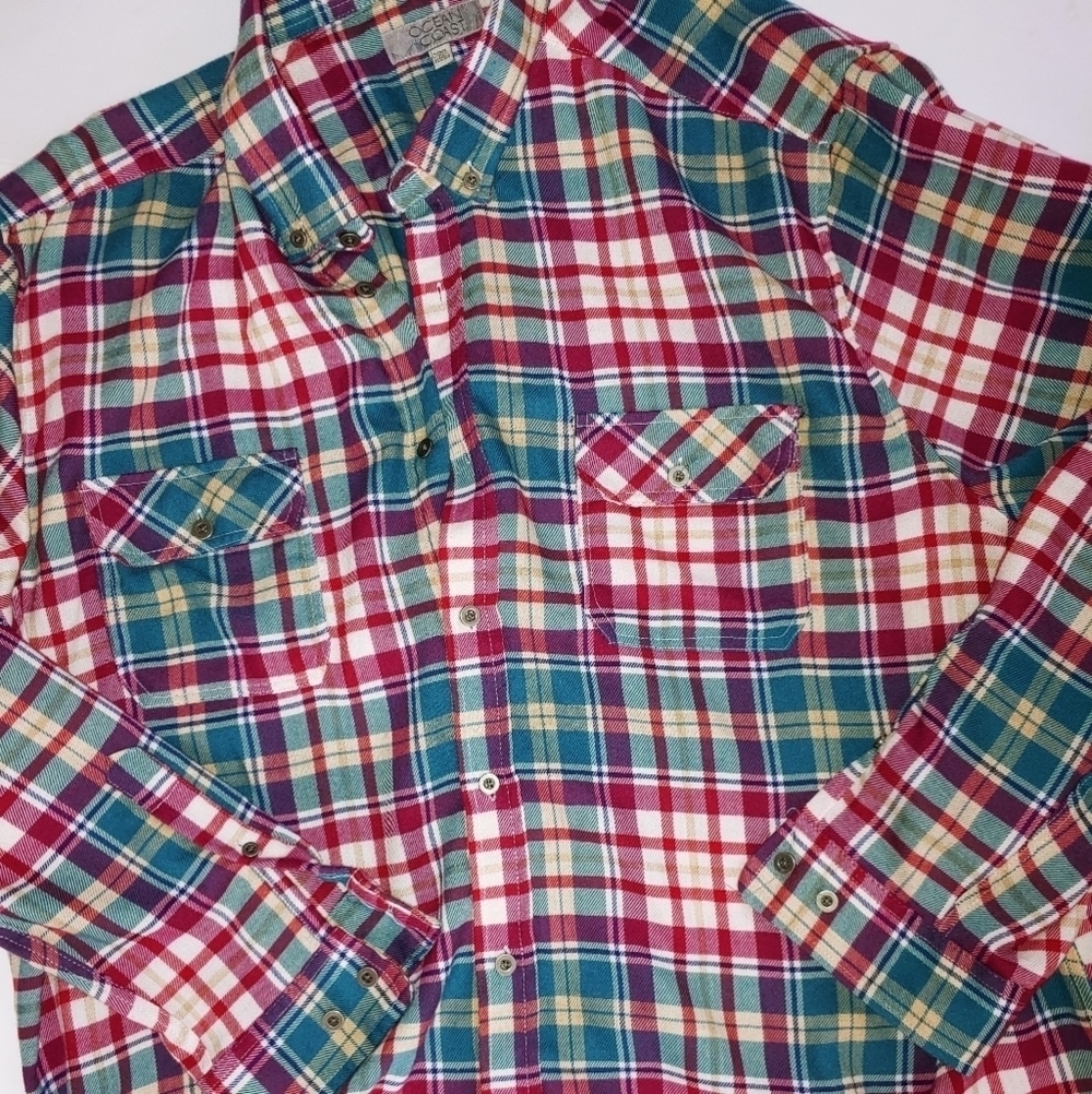 Plaid Flannel Button Shirt XXL